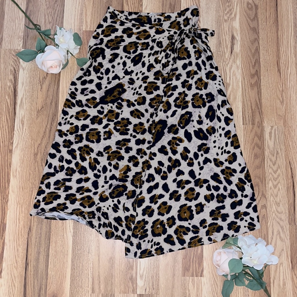 Urban Romantics Leopard Wrap Skirt